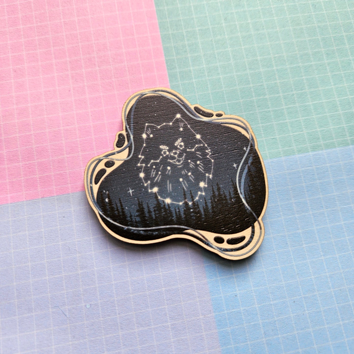 Eco Friendly Wooden 2.5 Inch Pin - Yeontan Tannie Memorial V Taehyung