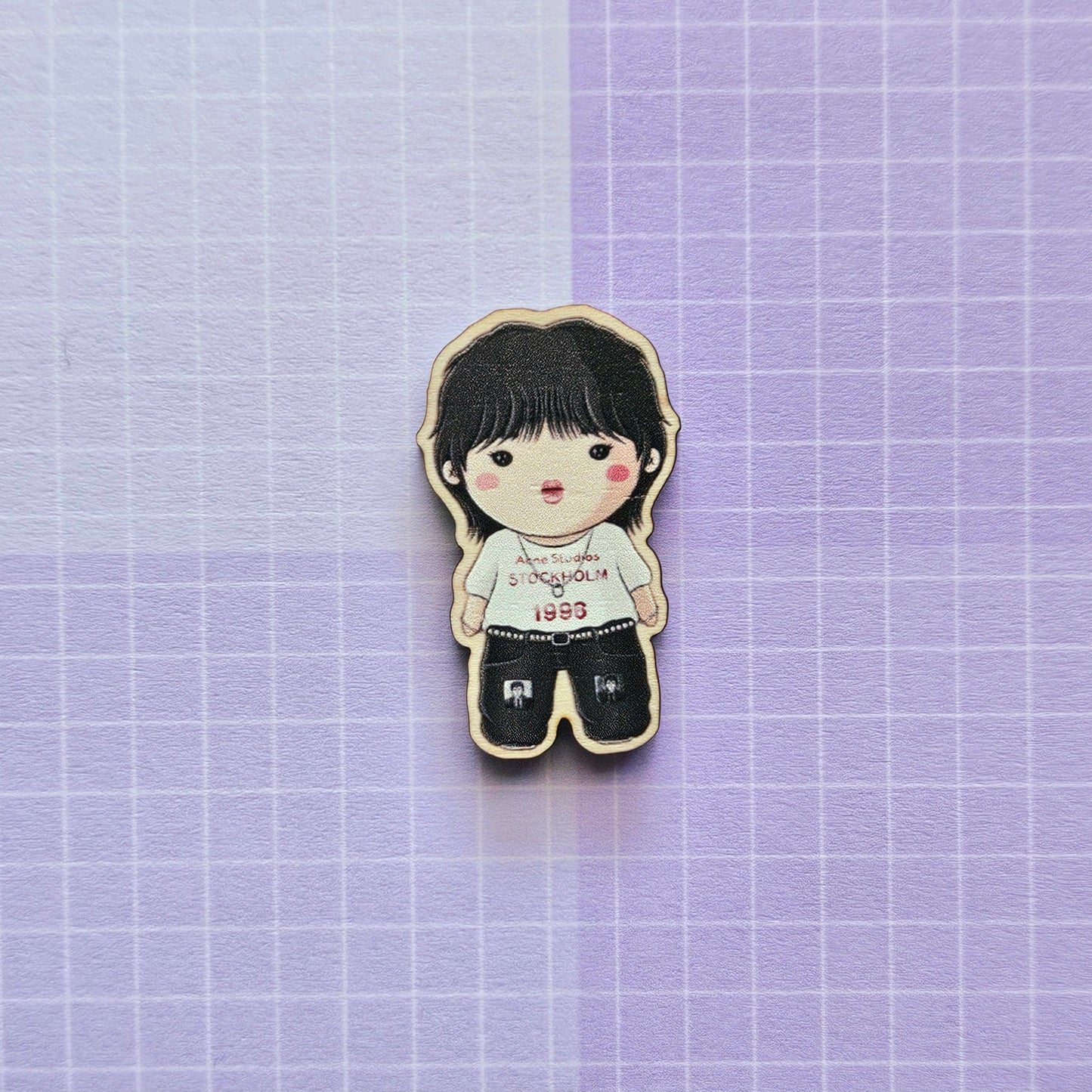 Eco Friendly Wooden 1.5 Inch Pin - Like Crazy Jimin