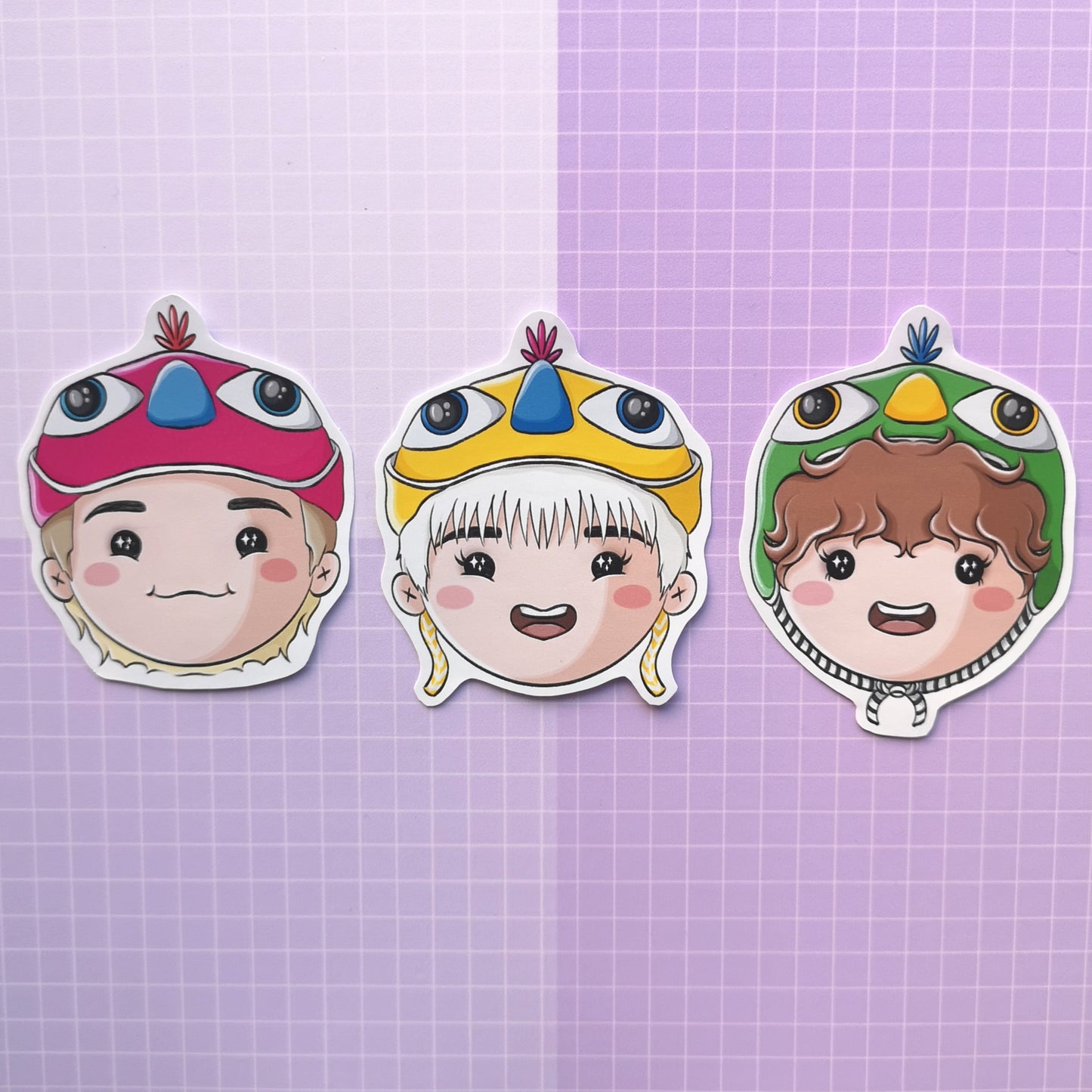 Glossy BTS Sticker - Sowoozoo Bird Hat Taehyung Namjoon Hobi