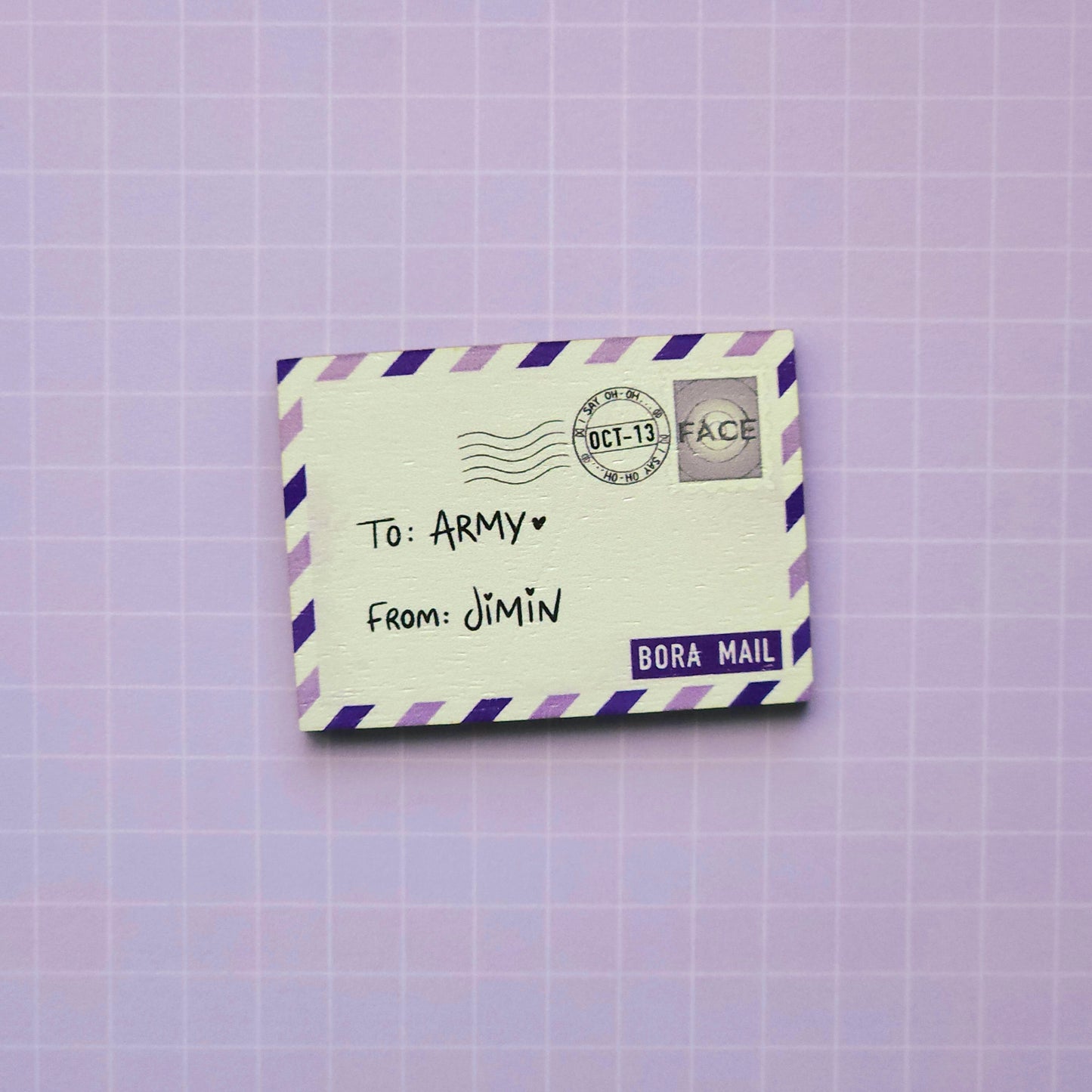 Eco Friendly Wooden 2 Inch Pin - Jimin Letter