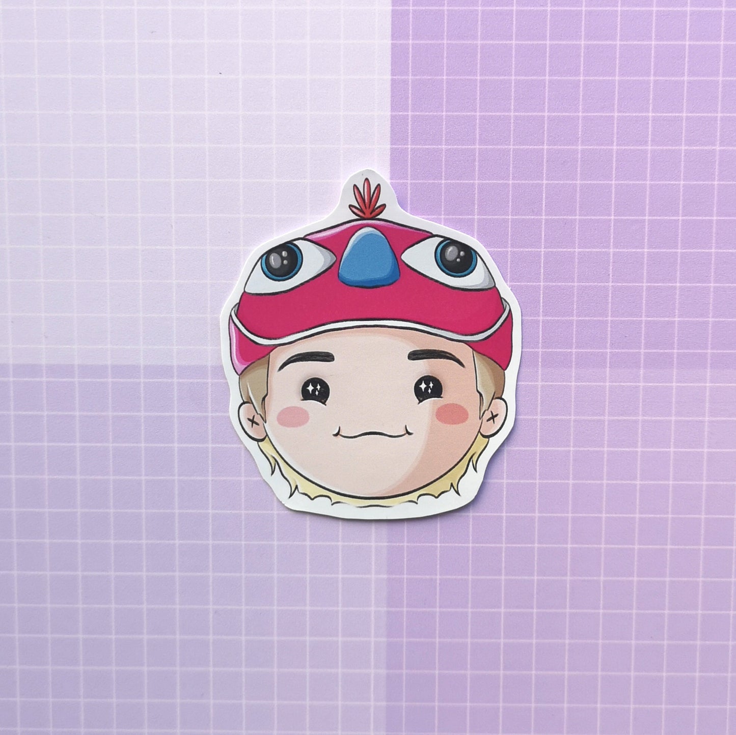 Glossy BTS Sticker - Sowoozoo Bird Hat Taehyung Namjoon Hobi