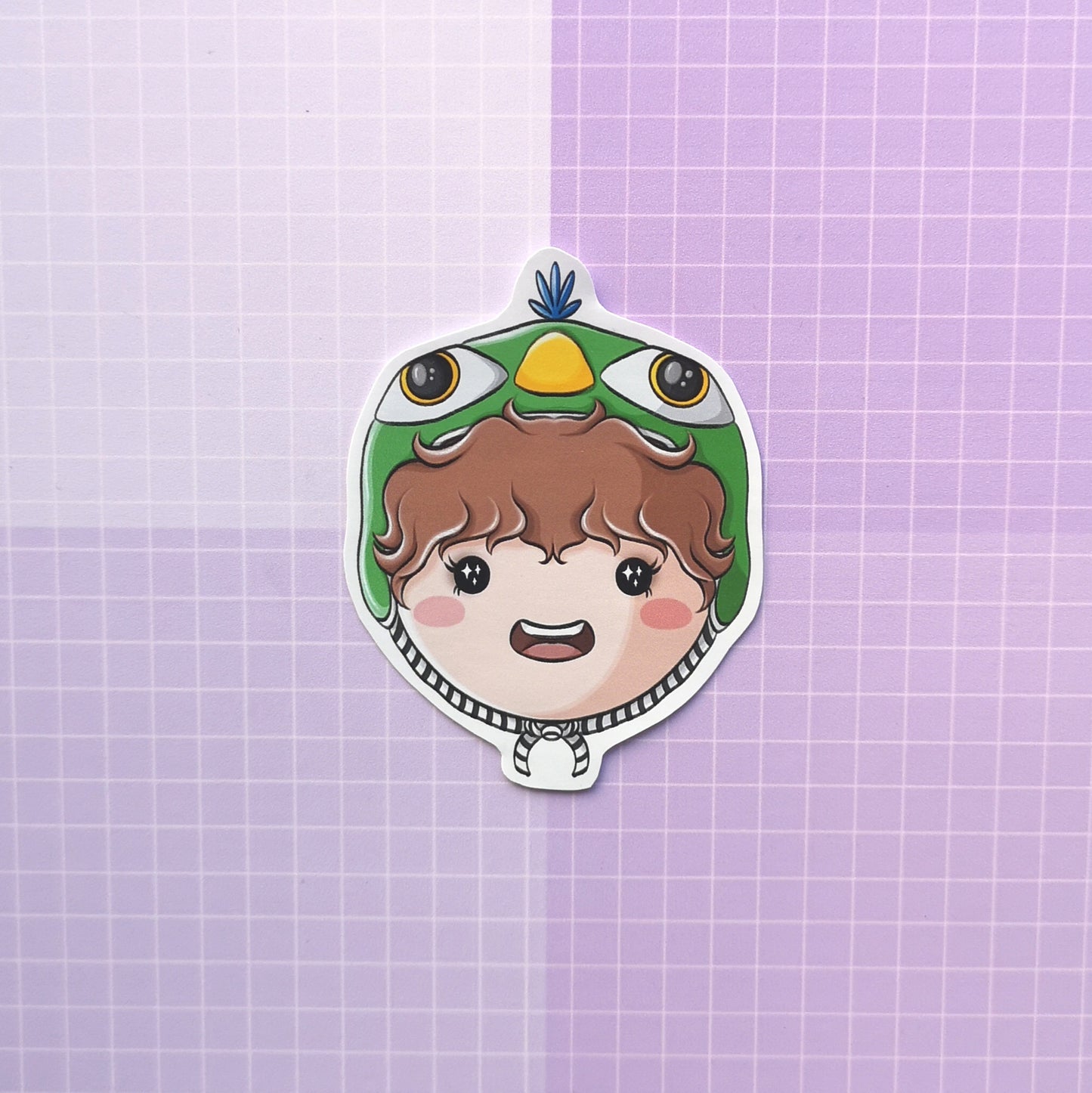 Glossy BTS Sticker - Sowoozoo Bird Hat Taehyung Namjoon Hobi