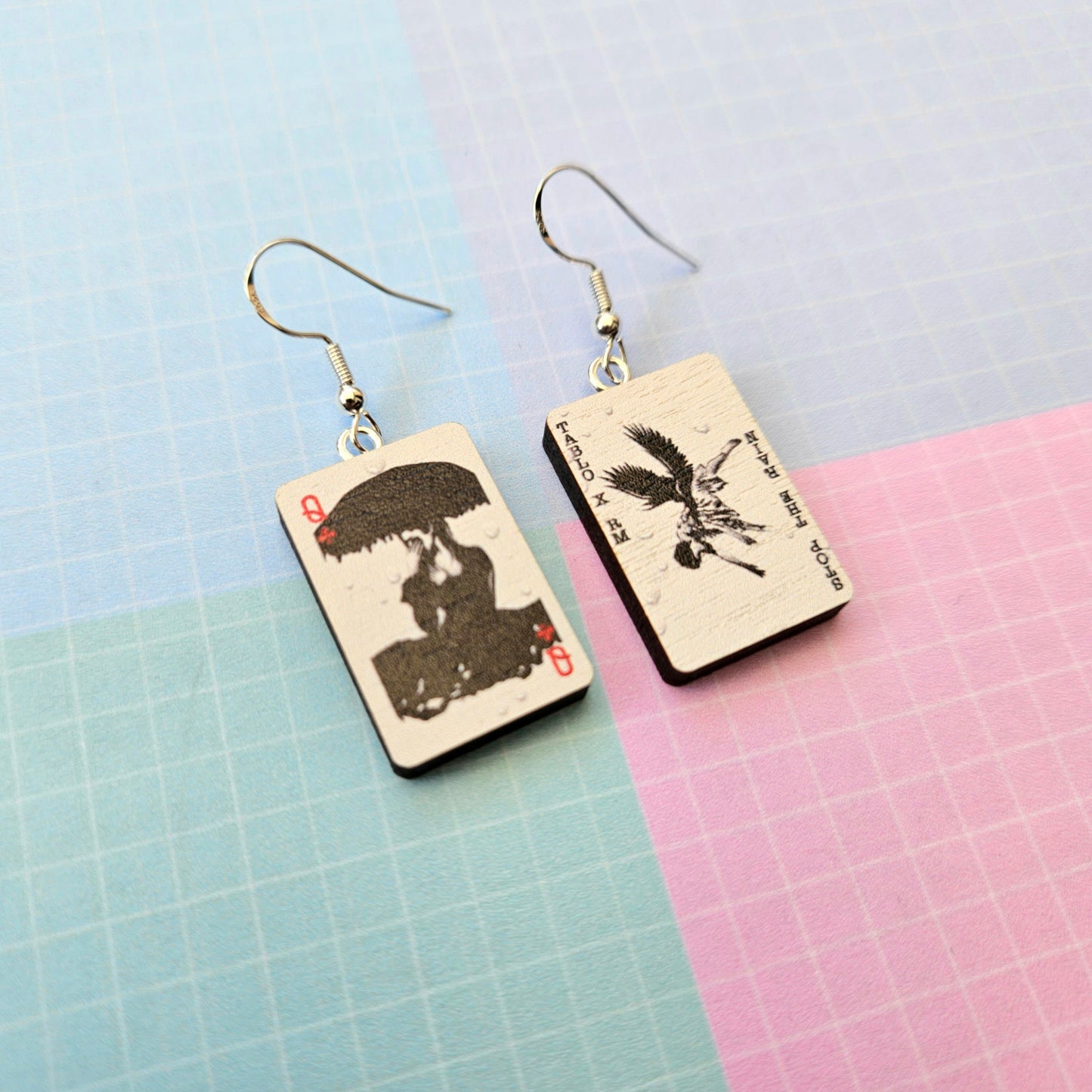 Eco Friendly 1 Inch Wooden Dangle Earrings - Stop the Rain Tablo Namjoon RM