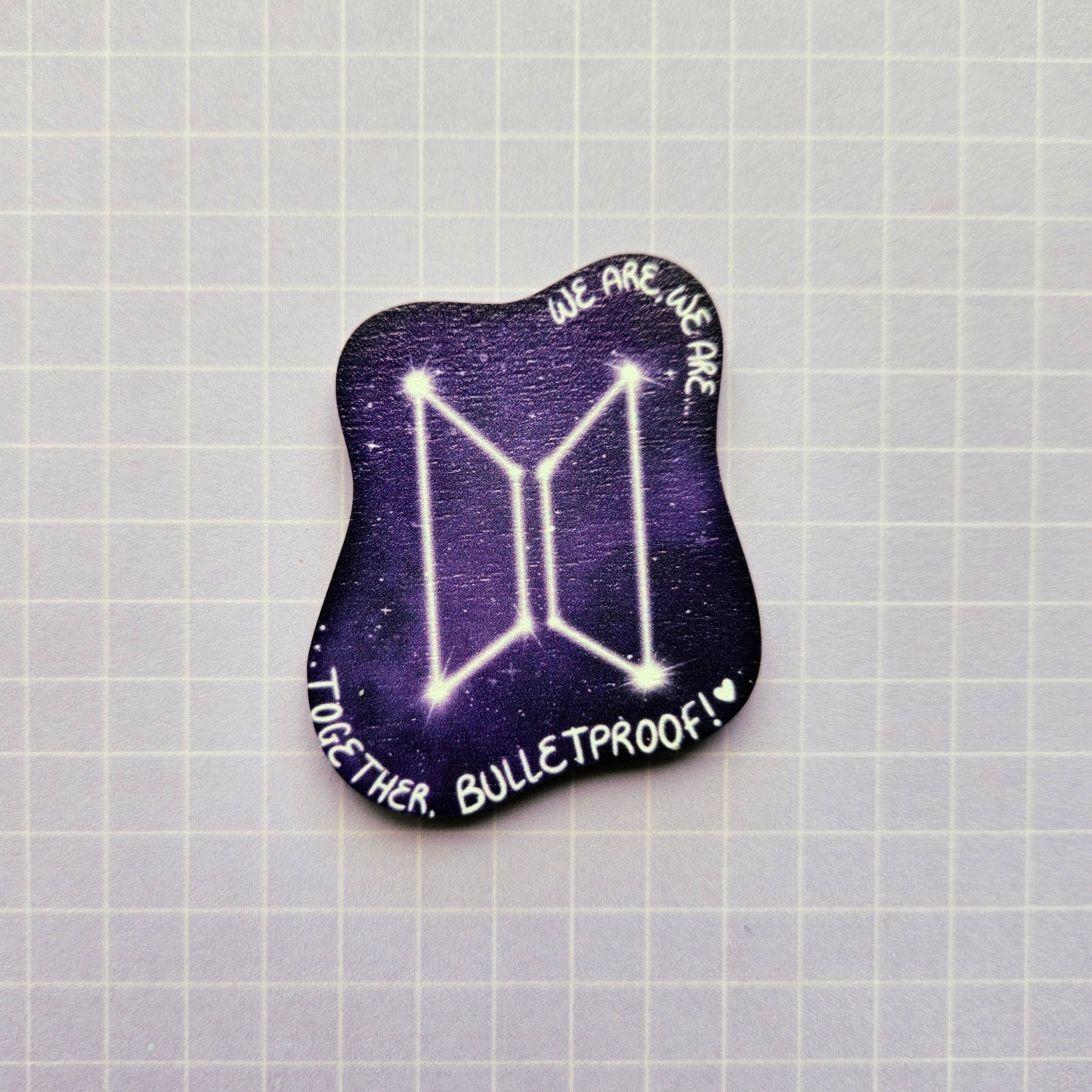 Eco Friendly Wooden 2 Inch Pin - BTS OT7 Bulletproof The Eternal