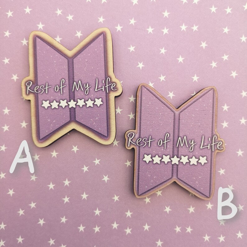 Eco Friendly Wooden 2 Inch Pin - BTS OT7 Busan Concert Logo