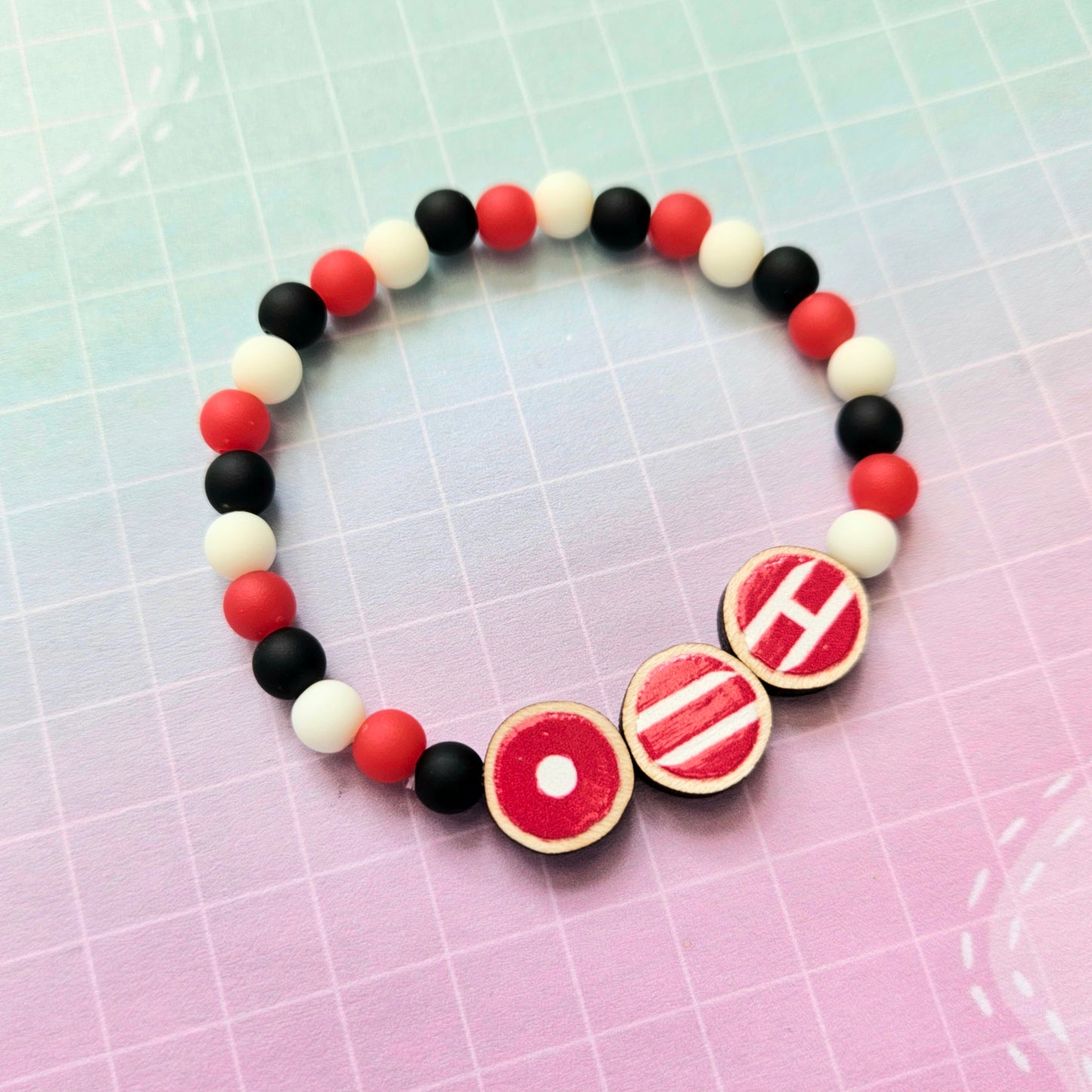 Handmade Eco Friendly Wood and Beaded Bracelet - Arirang