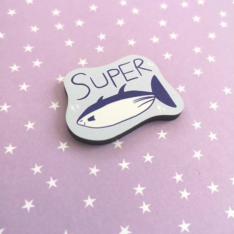 Eco Friendly Wooden 1.5 Inch Pin - Kim Seokjin Jin BTS Super Tuna