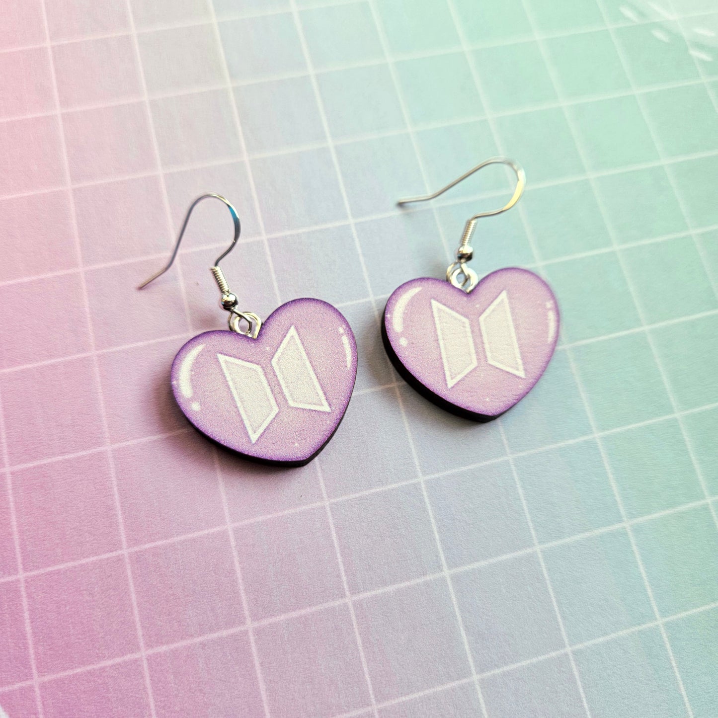 Eco Friendly 1 Inch Wooden Dangle Earrings - Bora Heart
