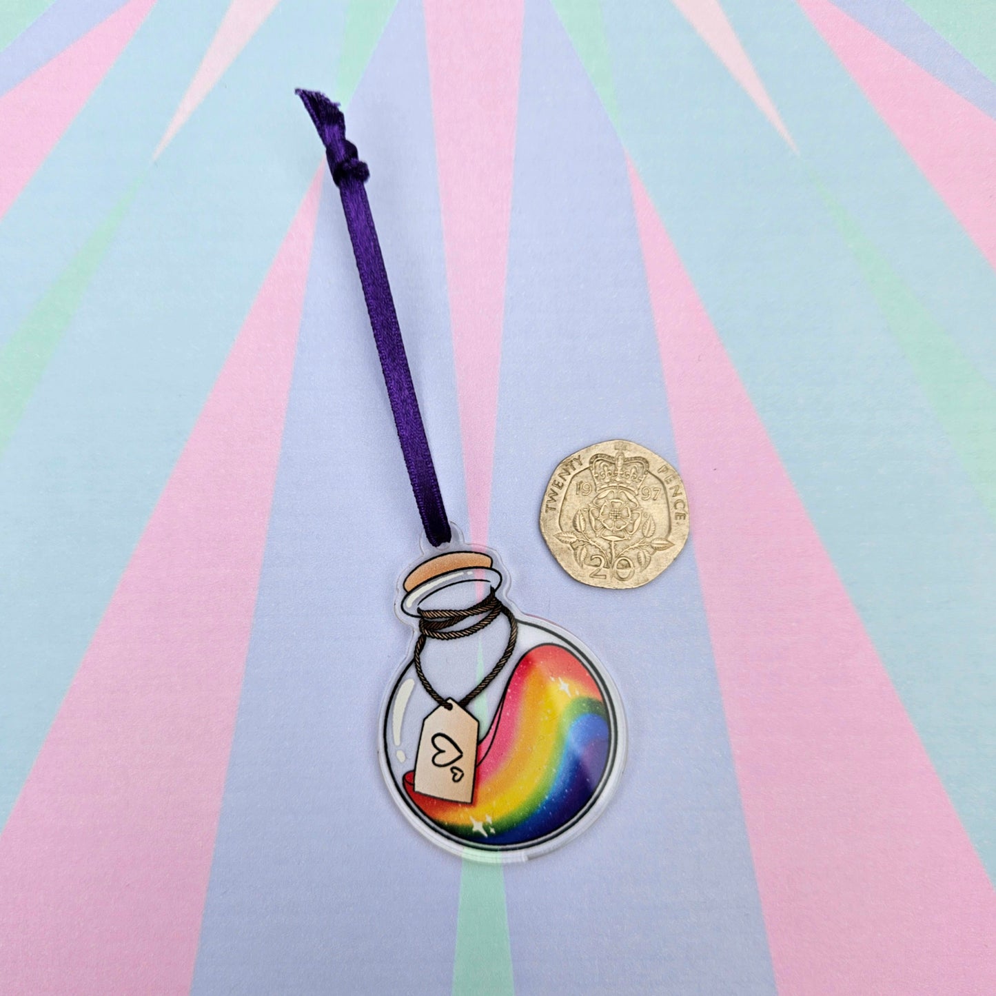 Eco Friendly Acrylic Double Sided 2 Inch Christmas Tree Decoration - Pride Magic Potion