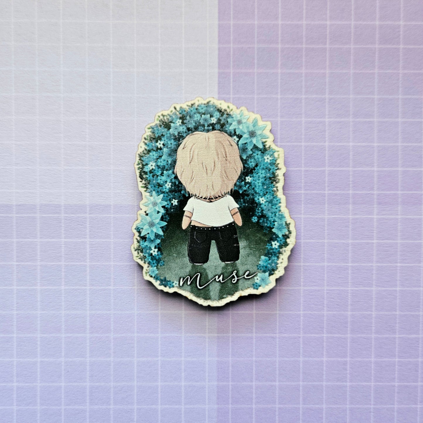 Eco Friendly Wooden 2 Inch Pin - Jimin Muse Concept