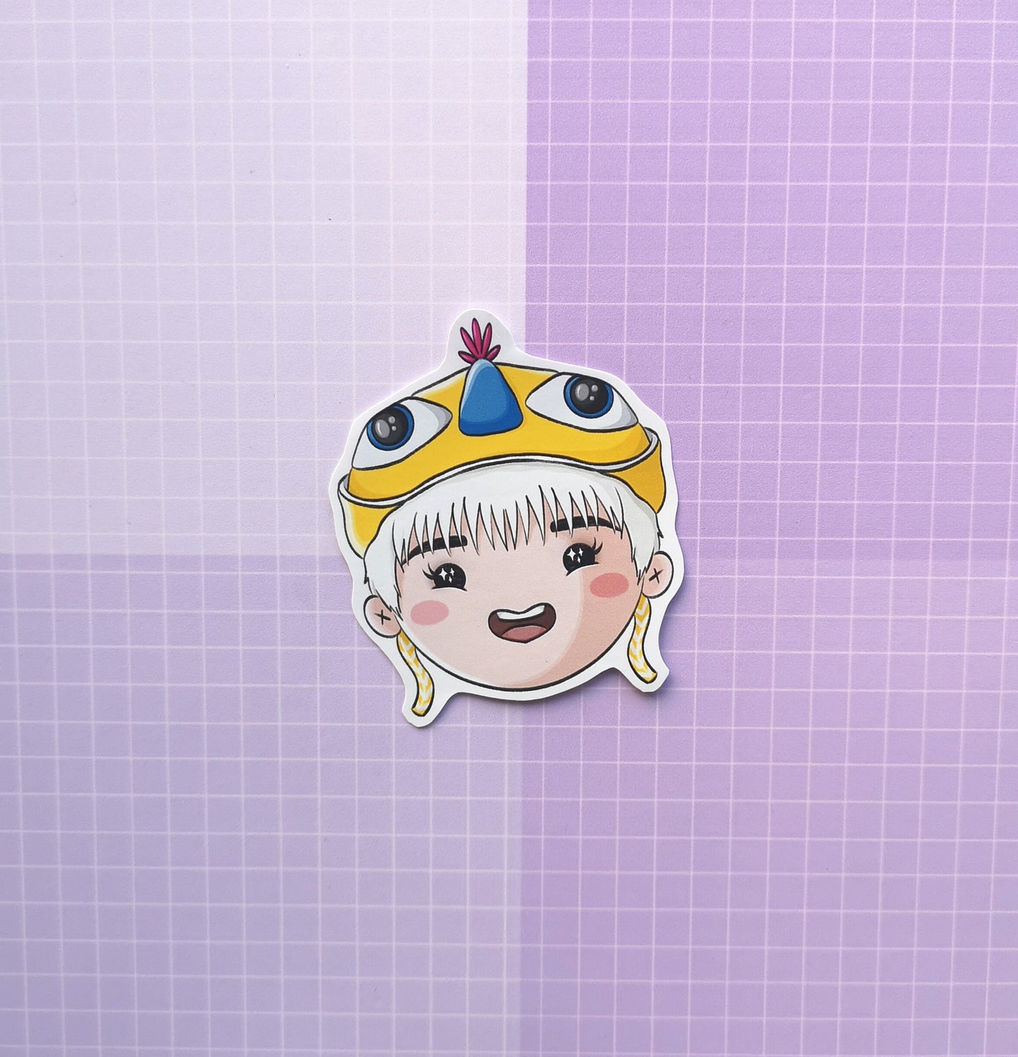 Glossy BTS Sticker - Sowoozoo Bird Hat Taehyung Namjoon Hobi