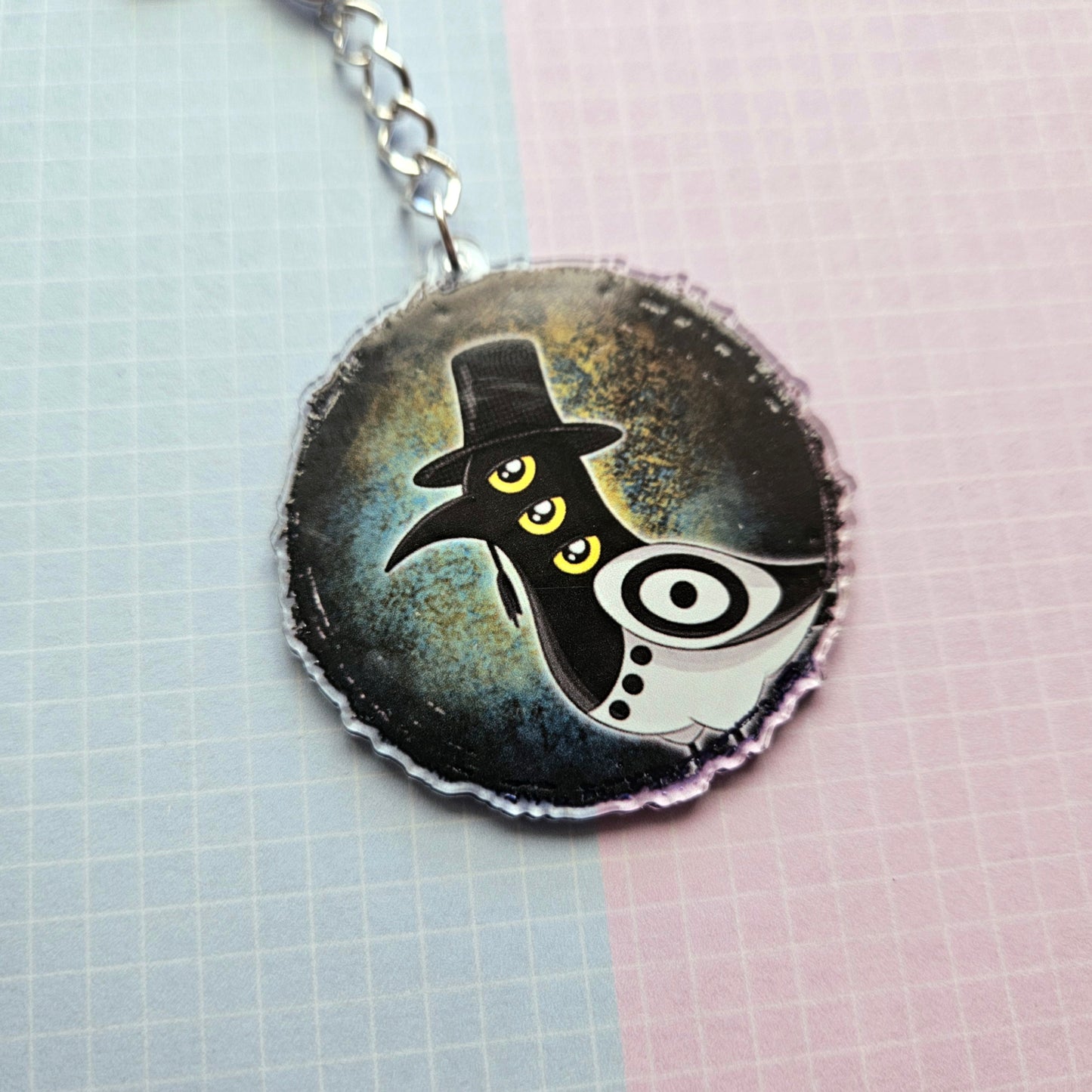 Eco Friendly Acrylic Double Sided 2 Inch Keychain - Sussie and Derpy