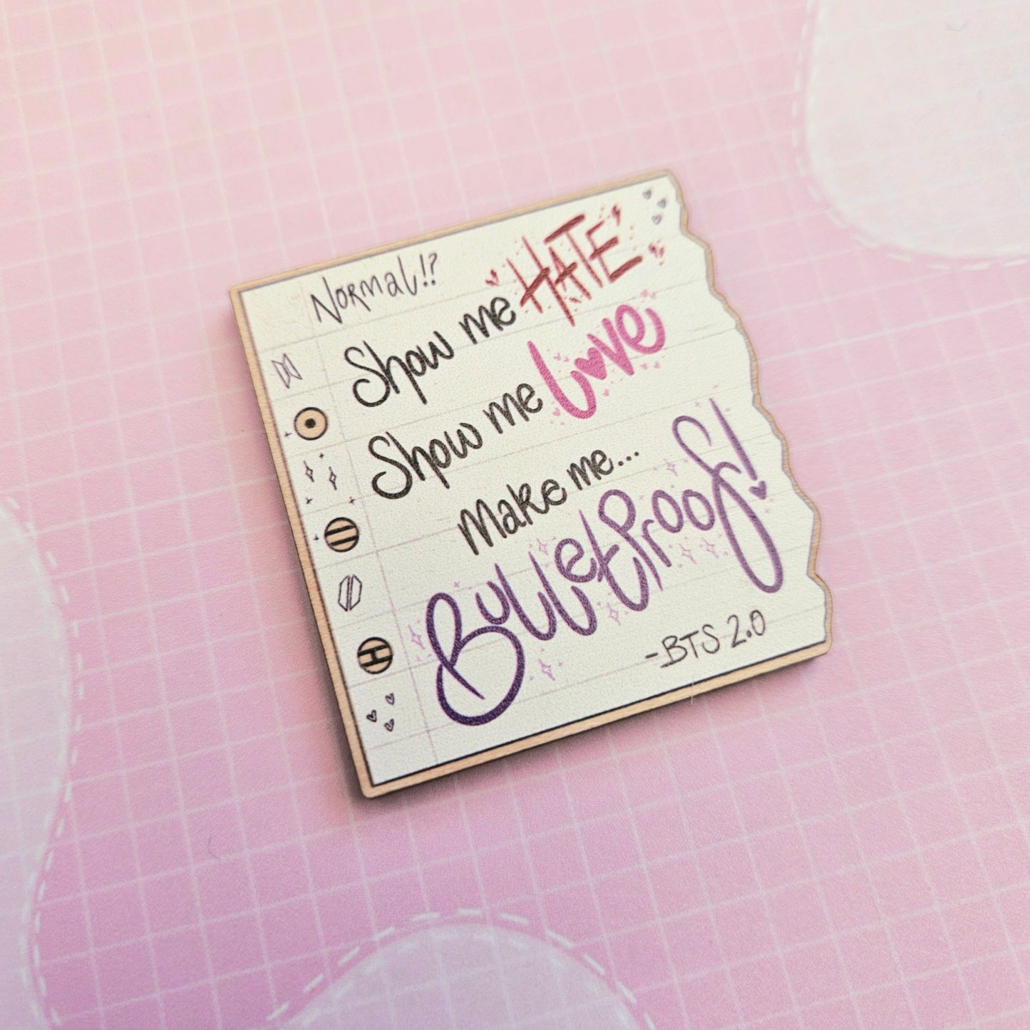 Eco Friendly Wooden 2 Inch Pin - Normal Notepad