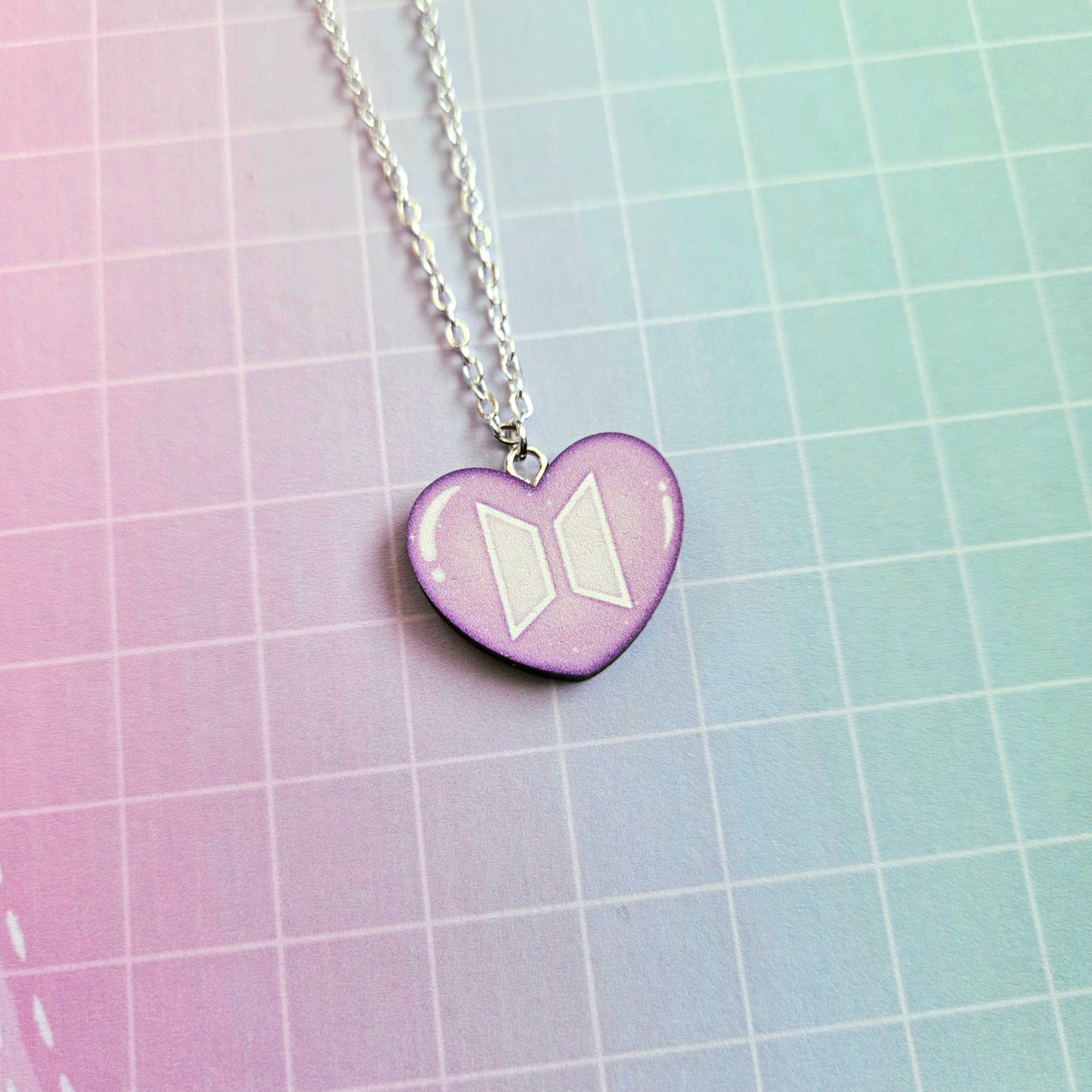 Eco Friendly Wooden 1 Inch Filler Pin or Necklace - Bora Heart