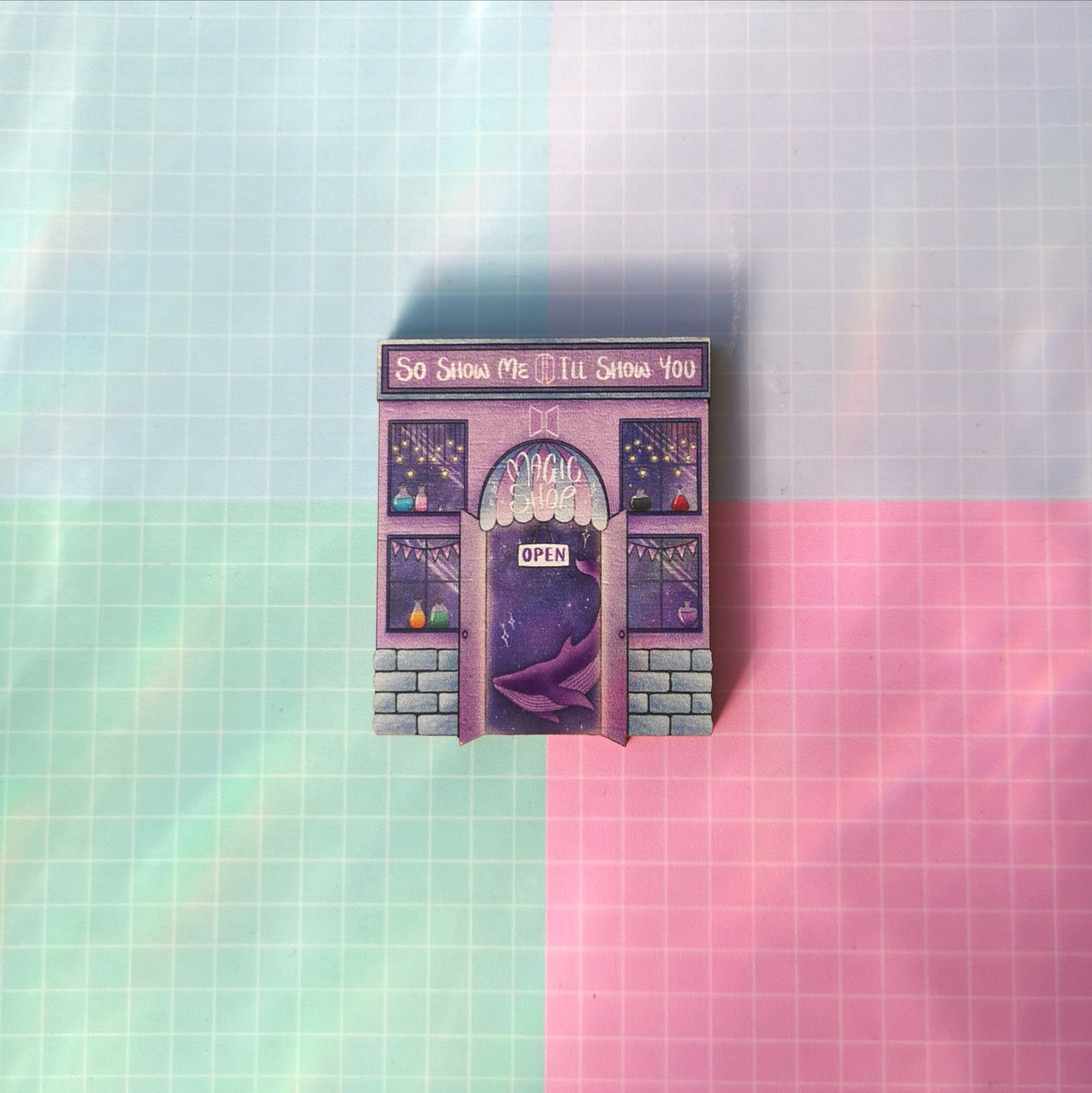 Eco Friendly Wooden 2 Inch Pin - Pastel OT7 Magic Shop