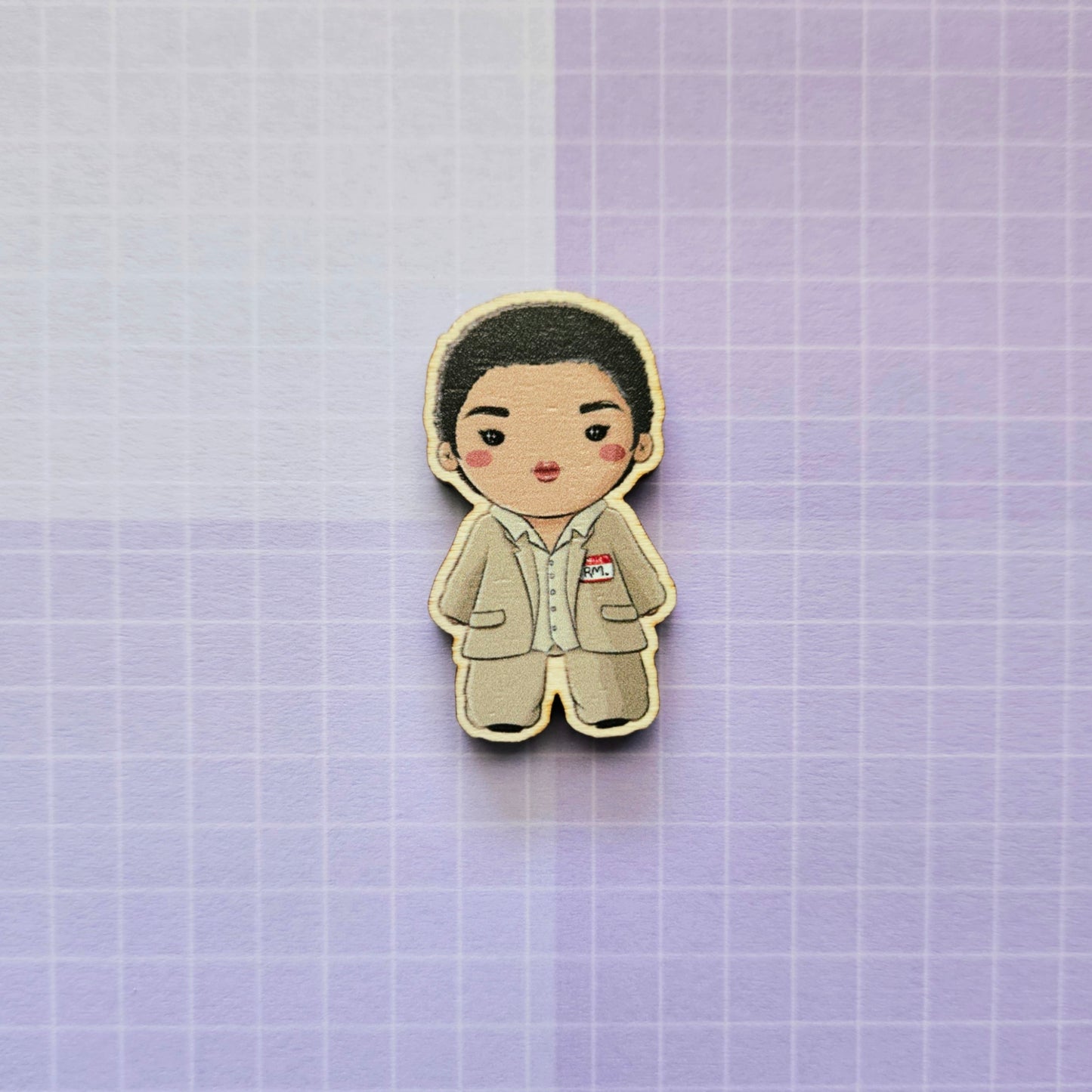 Eco Friendly Wooden 1.5 Inch Pin - Lost Namjoon