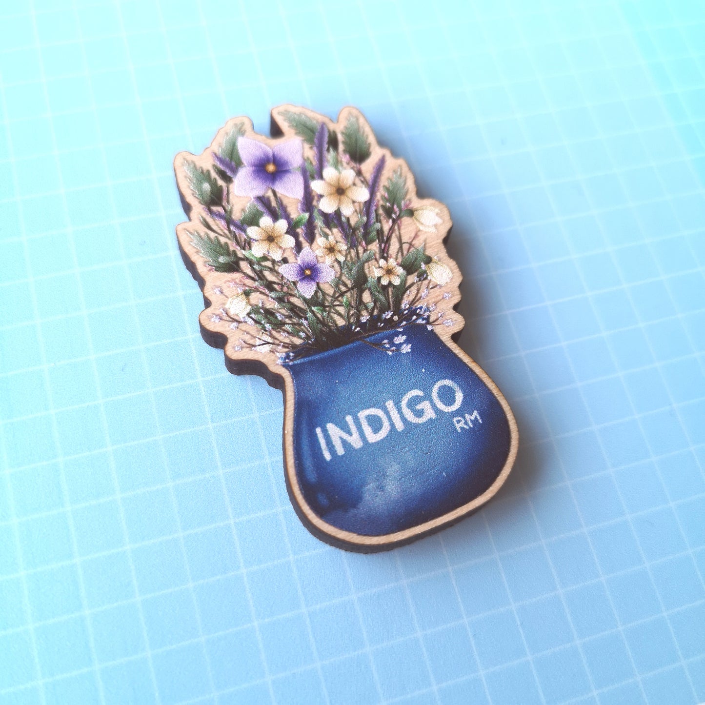 Eco Friendly Wooden 2 Inch Pin - Wildflowers Kim Namjoon RM