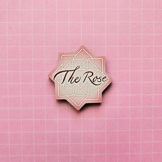 Eco Friendly Wooden 1.5 Inch Pin - The Rose Logo