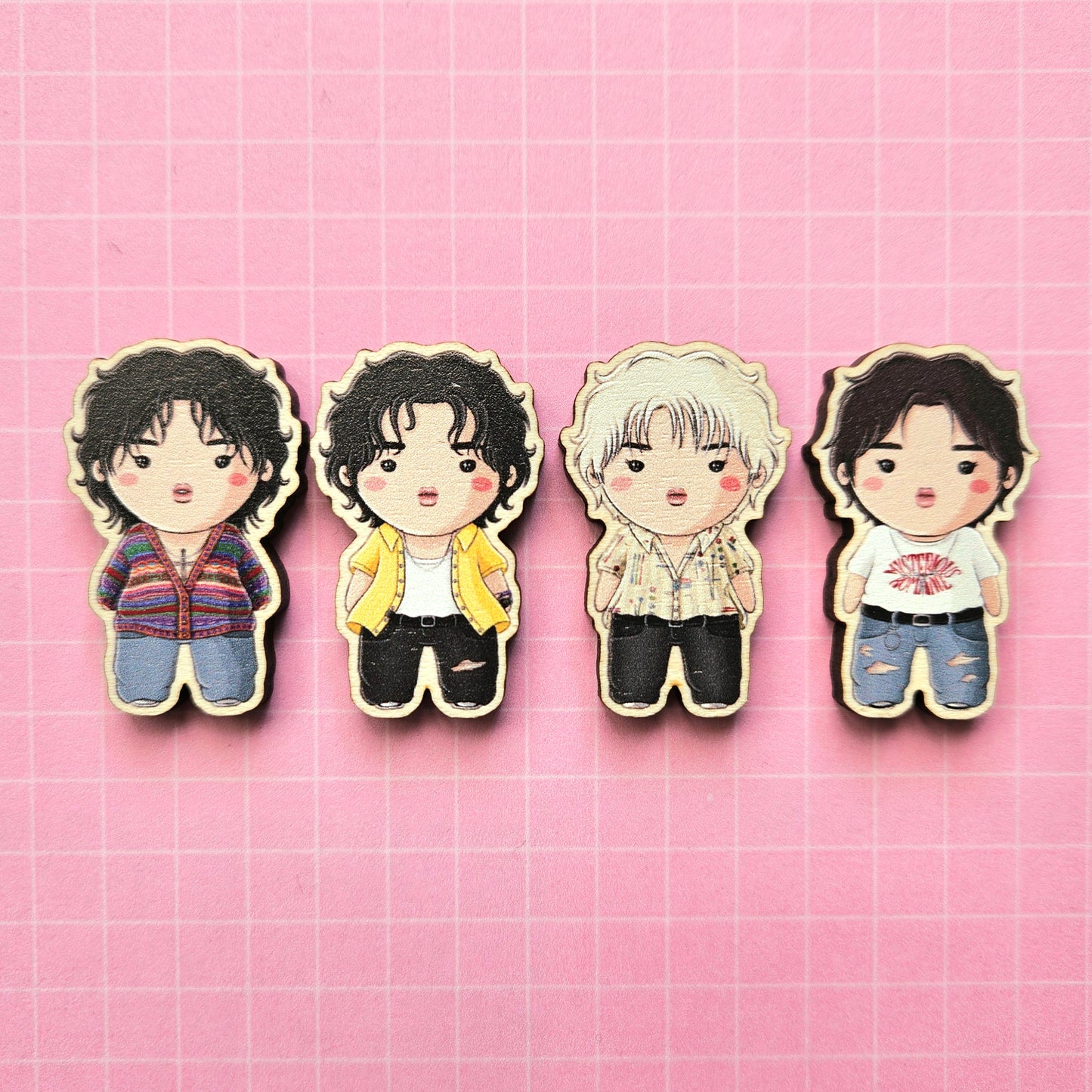 Eco Friendly Wooden 1.5 Inch Pin - The Rose Woosung Dojoon Jaehyeong Hajoon You're Beautiful Chibi