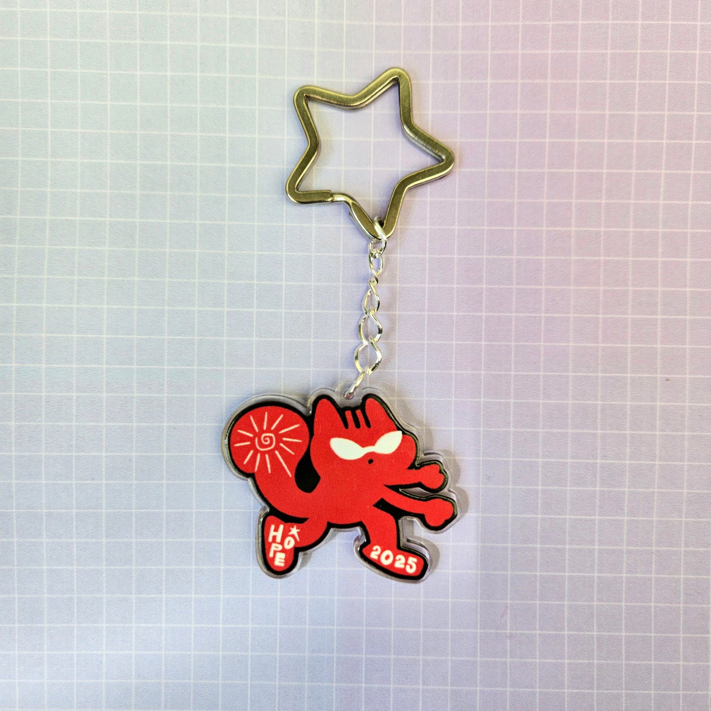 Eco Friendly Acrylic Double Sided 2 Inch Keychain - Hope on the Stage Squirrel