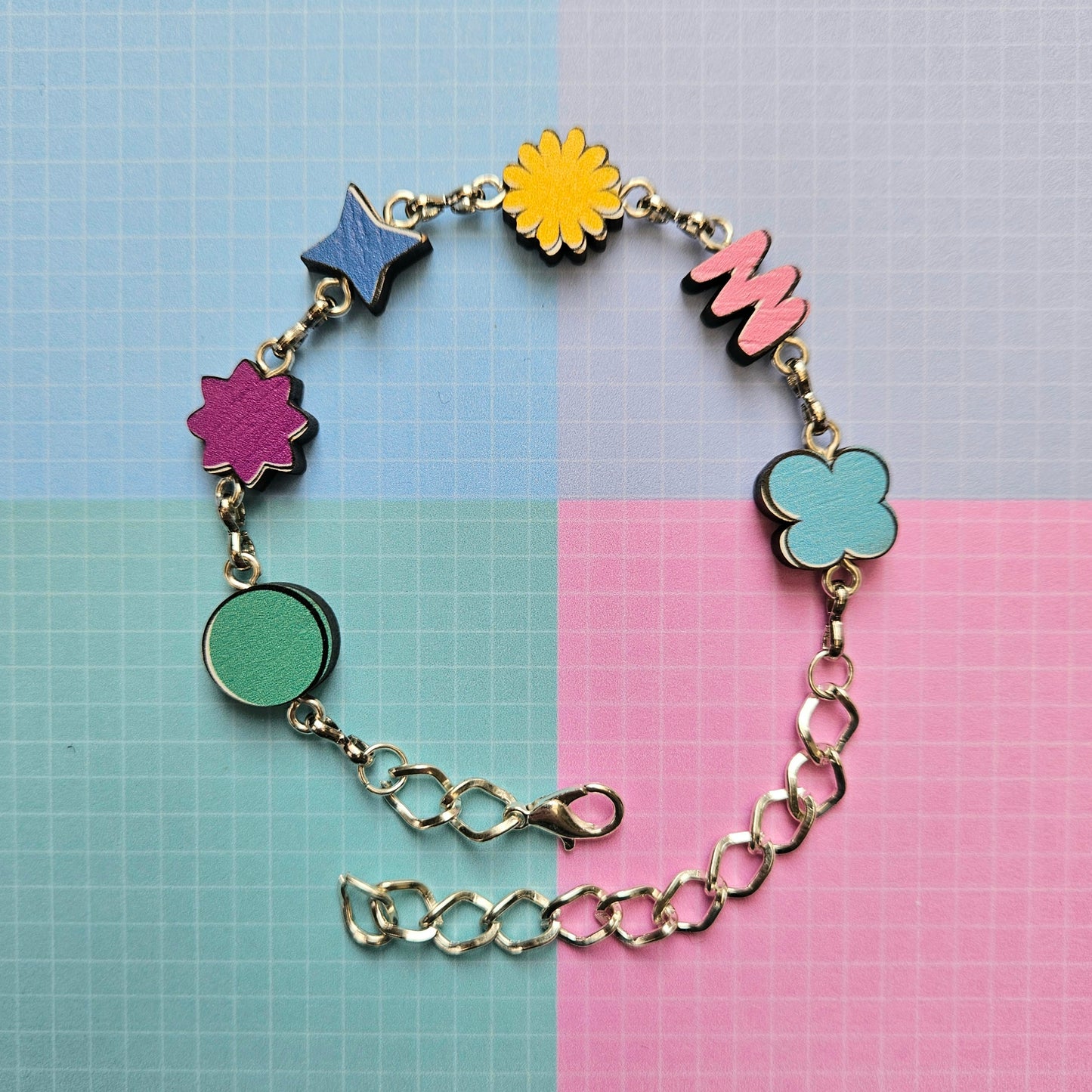 Eco Friendly Wooden Handmade Jewellery Necklace Earrings Bracelet - BTS OT7 PTD Confetti