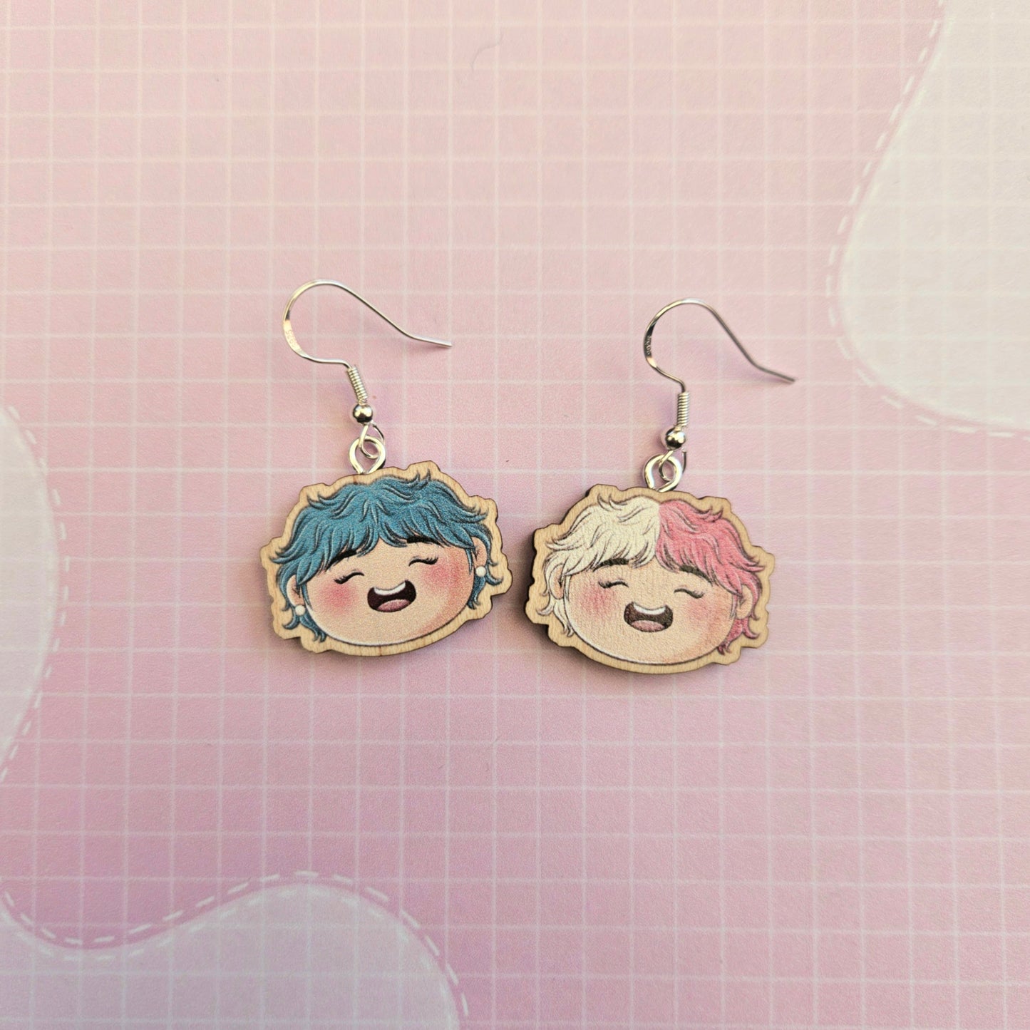 Eco Friendly 1 Inch Wooden Dangle Earrings - Iconic Hair Taehyung V