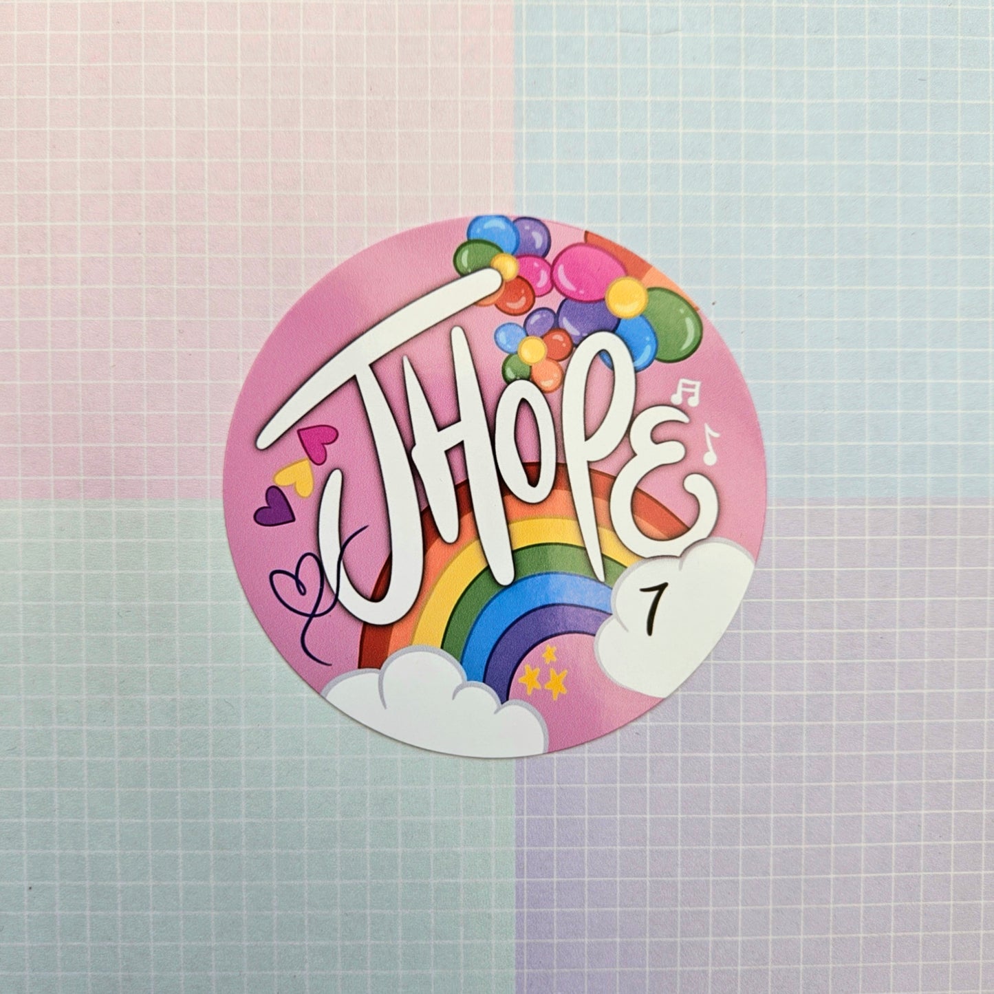Glossy BTS Member Aesthetic Round Sticker - Small or Large