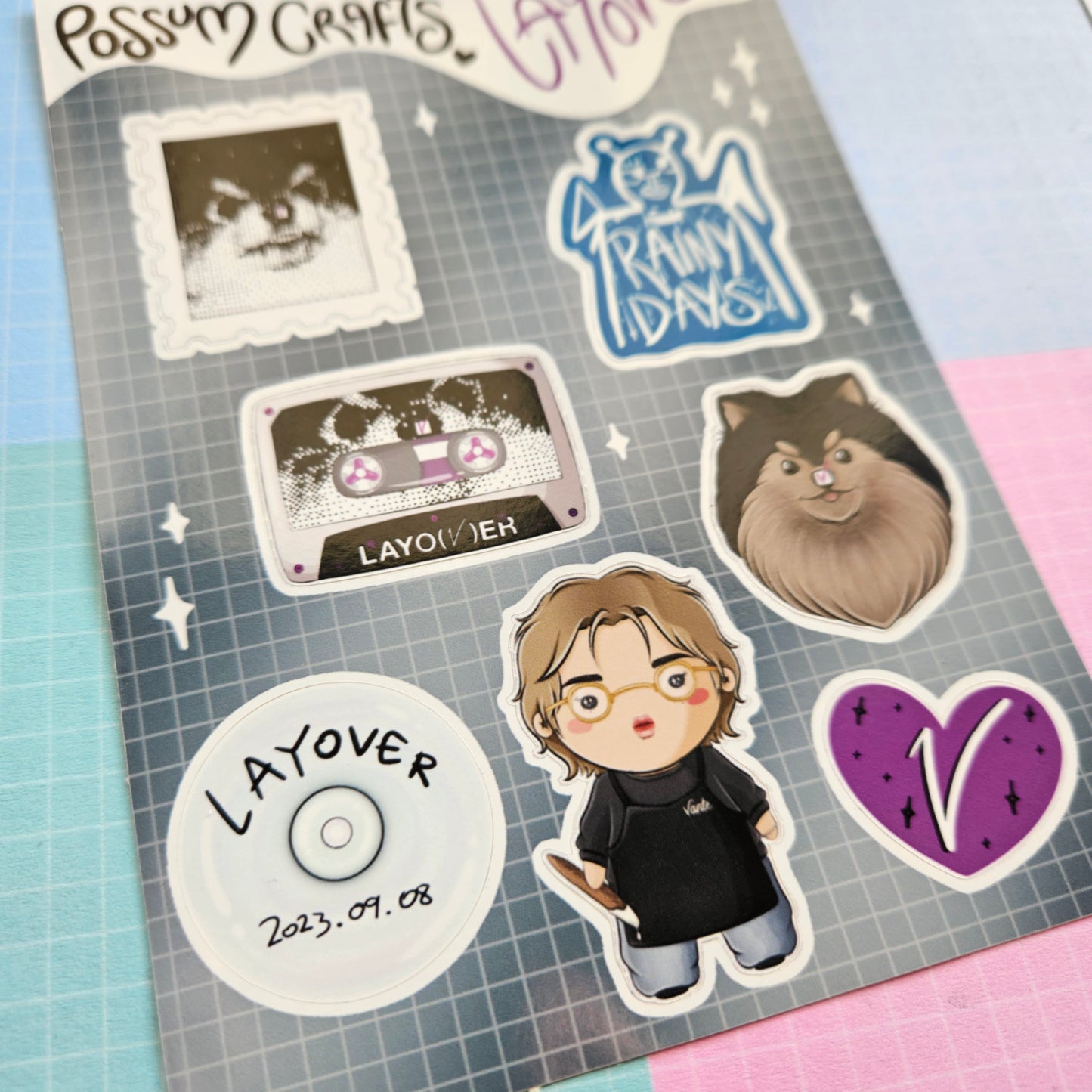 A6 Glossy Sticker Sheet - V Layover