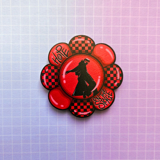 Eco Friendly Wooden 2 Inch Pin - Hope on the Stage Flower JHope Hobi