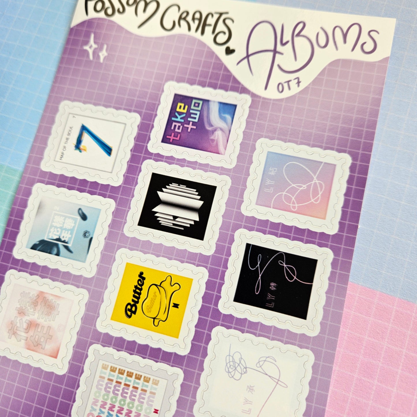 A6 Glossy Sticker Sheet - OT7 Album Stamps