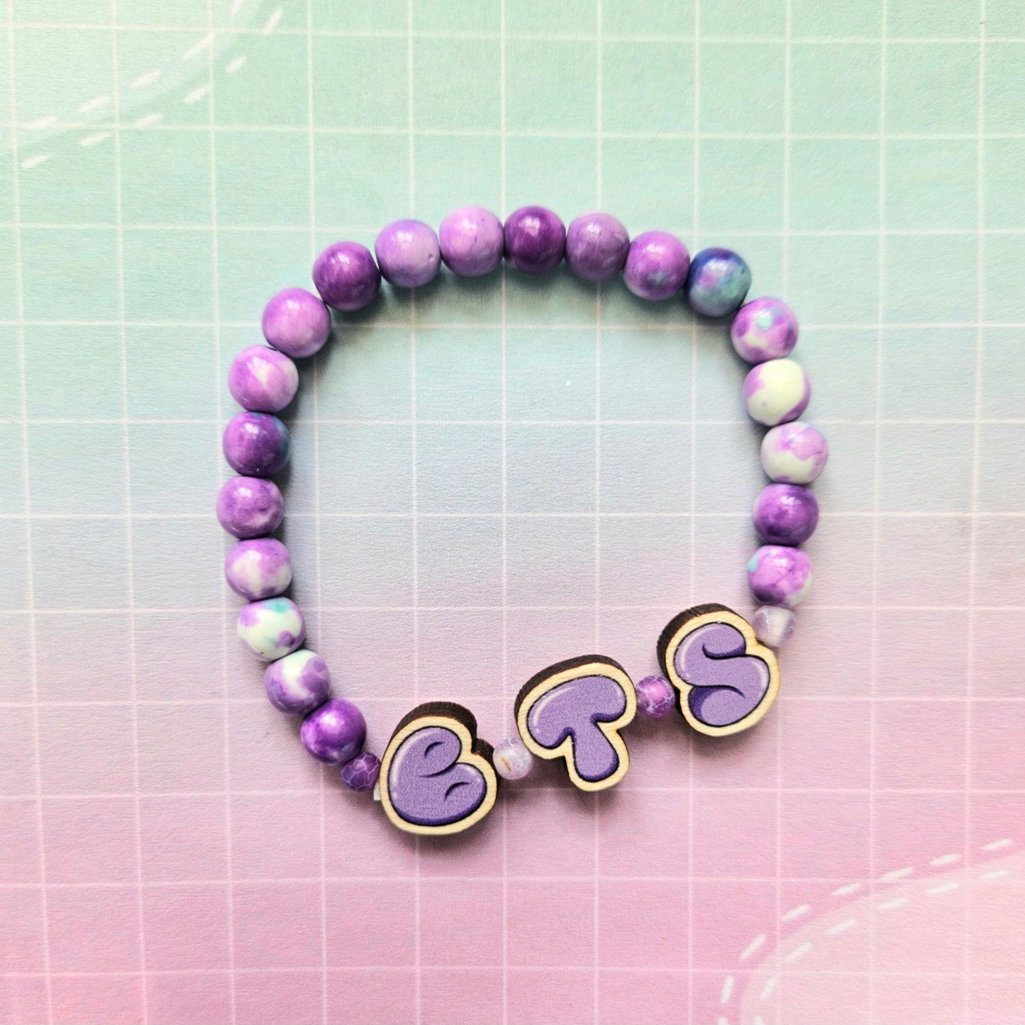 Handmade Eco Friendly Wood and Beaded Bracelet - BTS