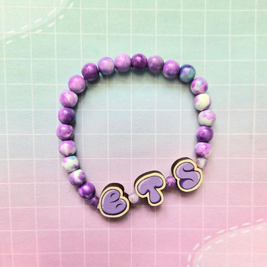 Handmade Eco Friendly Wood and Beaded Bracelet - BTS