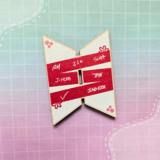 Eco Friendly Wooden 2.5 Inch Pin - BTS OT7 Arirang