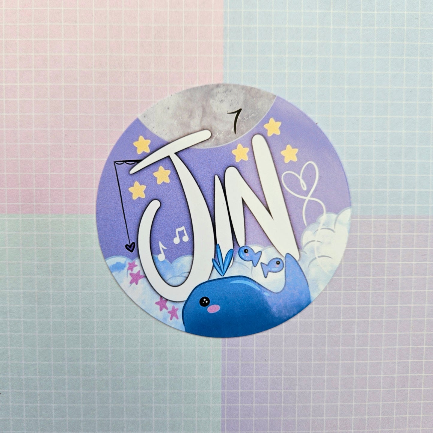 Glossy BTS Member Aesthetic Round Sticker - Small or Large