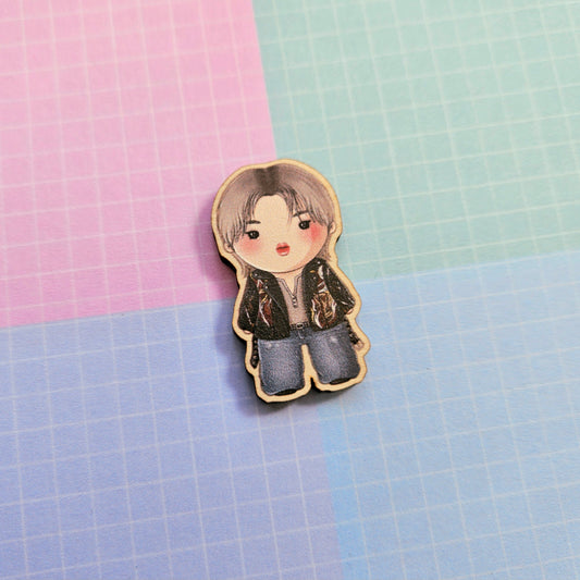 Eco Friendly Wooden 1.5 Inch Pin - Who Jimin