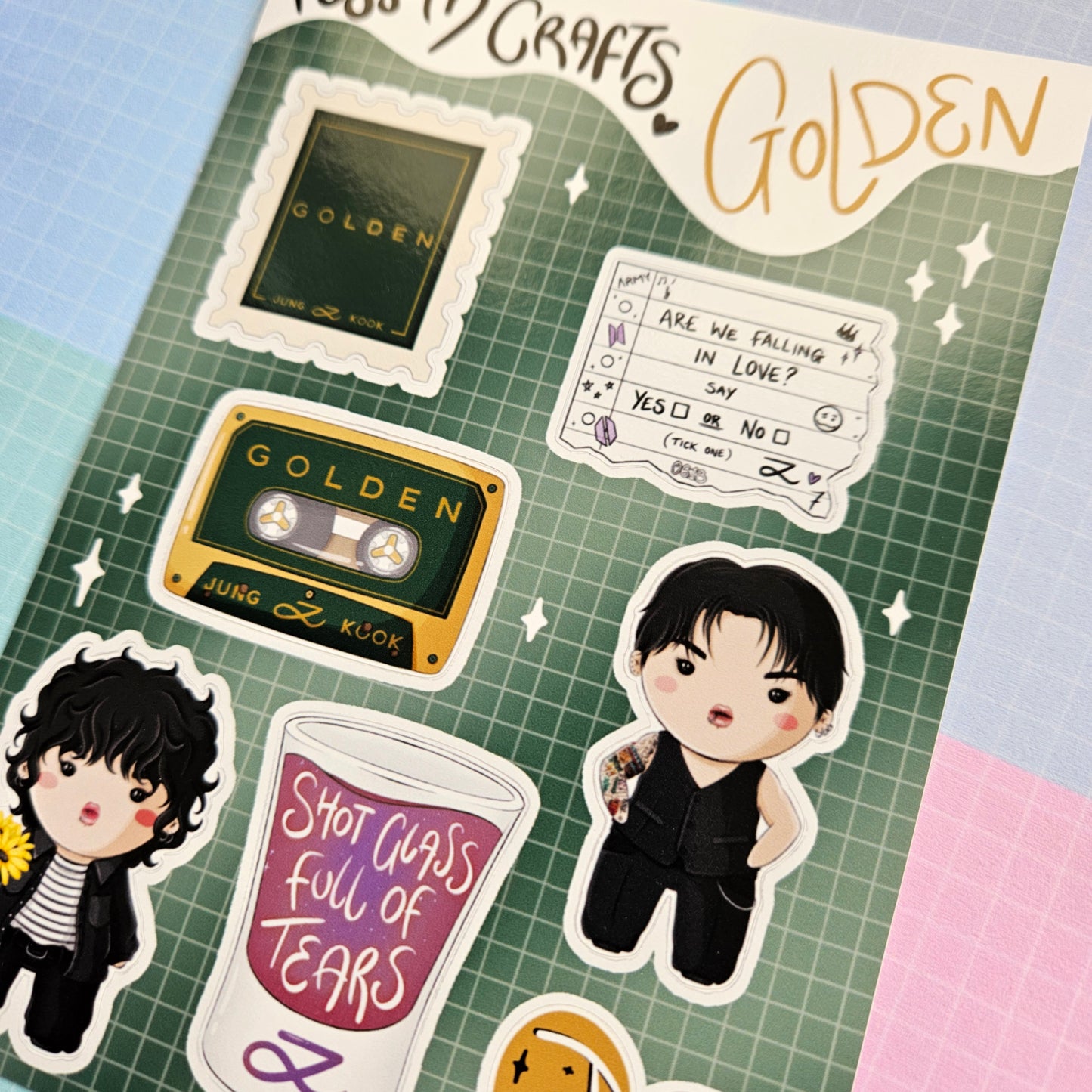 A6 Glossy Sticker Sheet - Jungkook Golden
