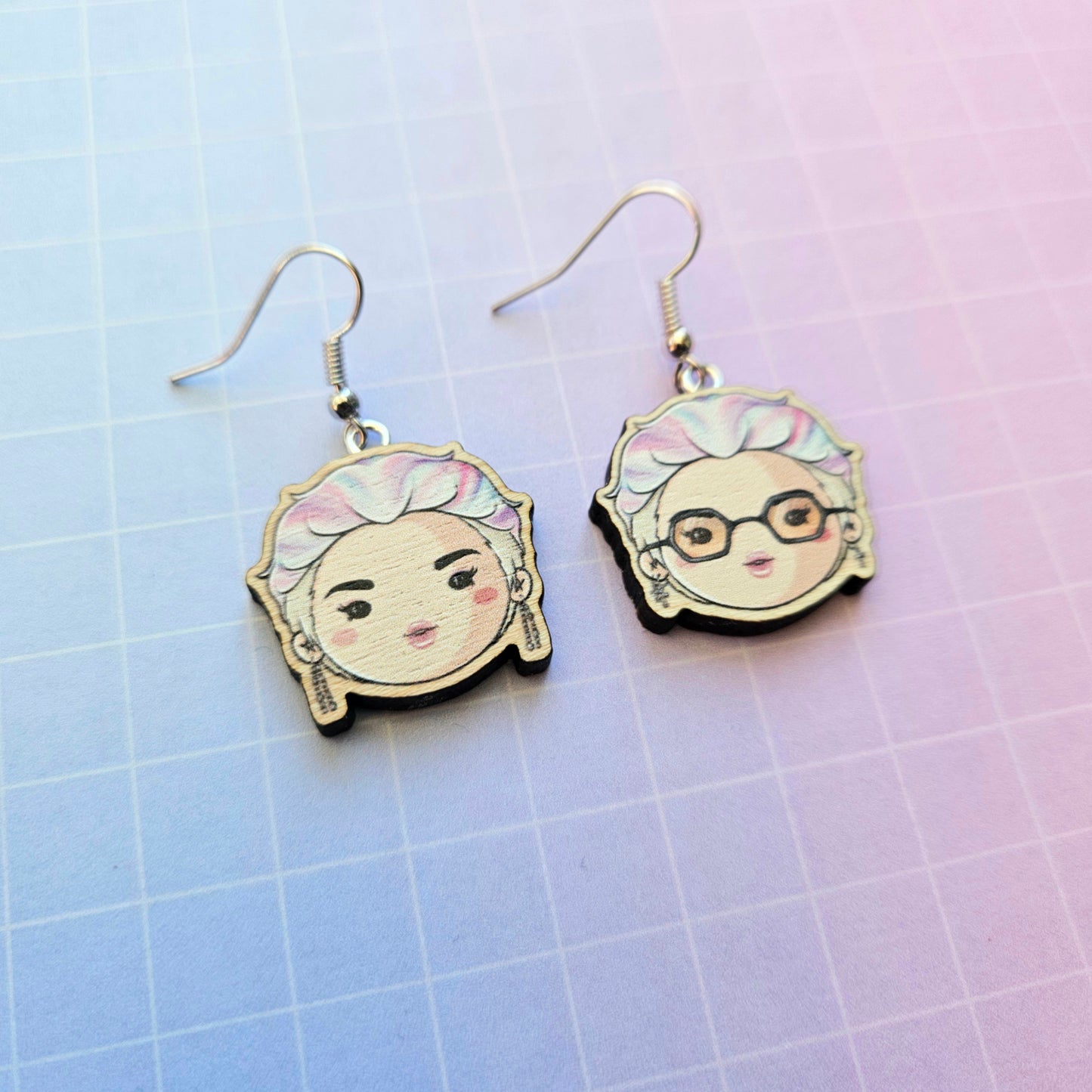 Eco Friendly 1 Inch Wooden Dangle Earrings - Butter Jimin