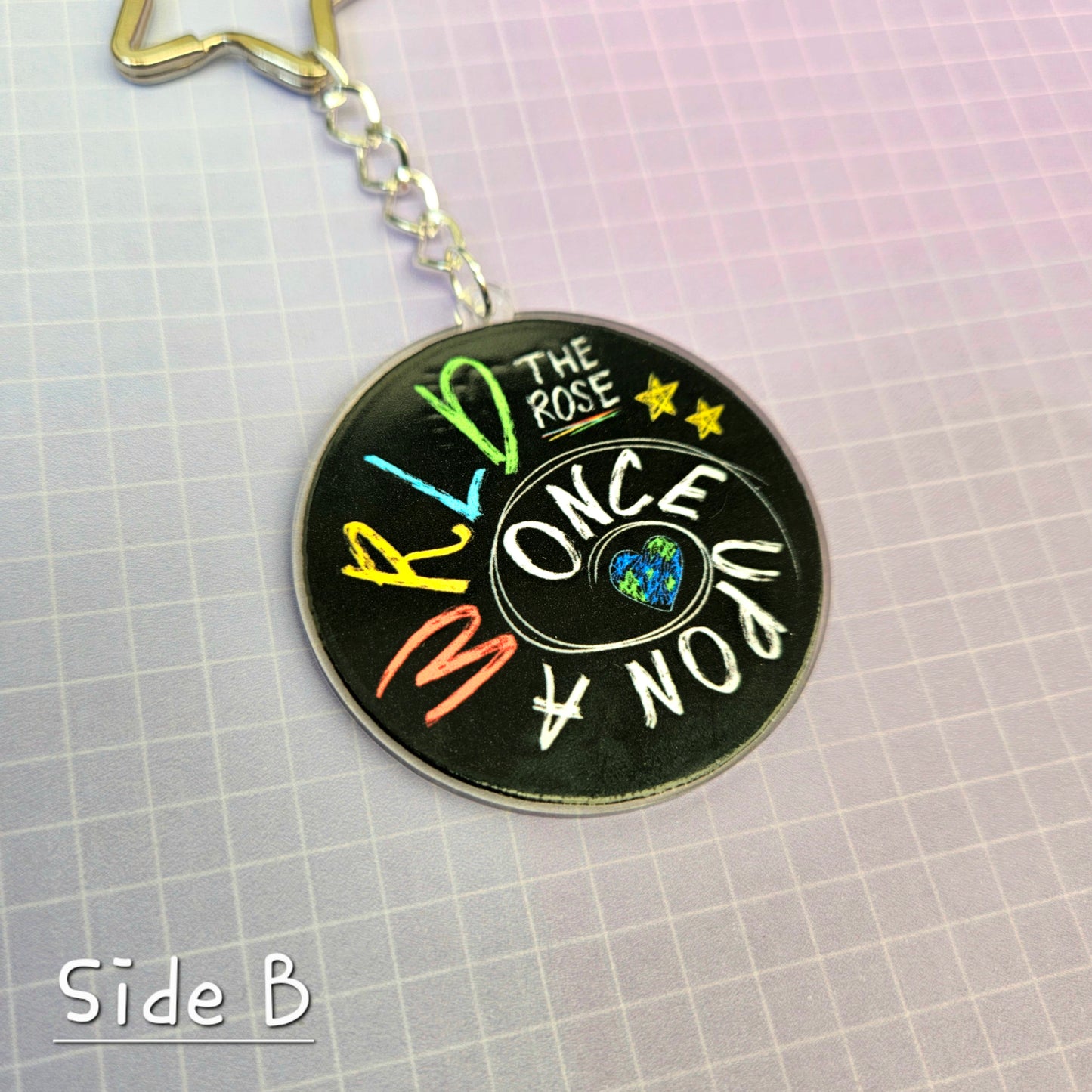 Eco Friendly Acrylic Double Sided 2 Inch Keychain - The Rose Once Upon a WRLD