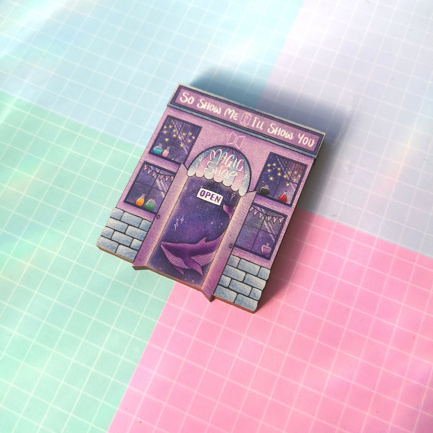 Eco Friendly Wooden 2 Inch Pin - Pastel OT7 Magic Shop