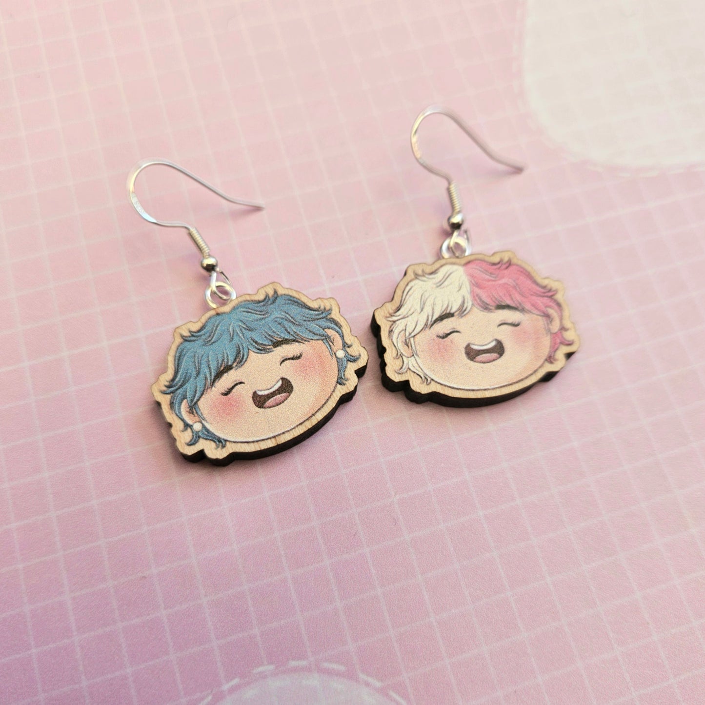 Eco Friendly 1 Inch Wooden Dangle Earrings - Iconic Hair Taehyung V