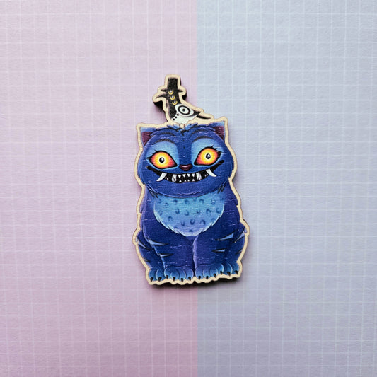 KPDH Eco Friendly Wooden 2.5 Inch Pin - Tiger and Magpie