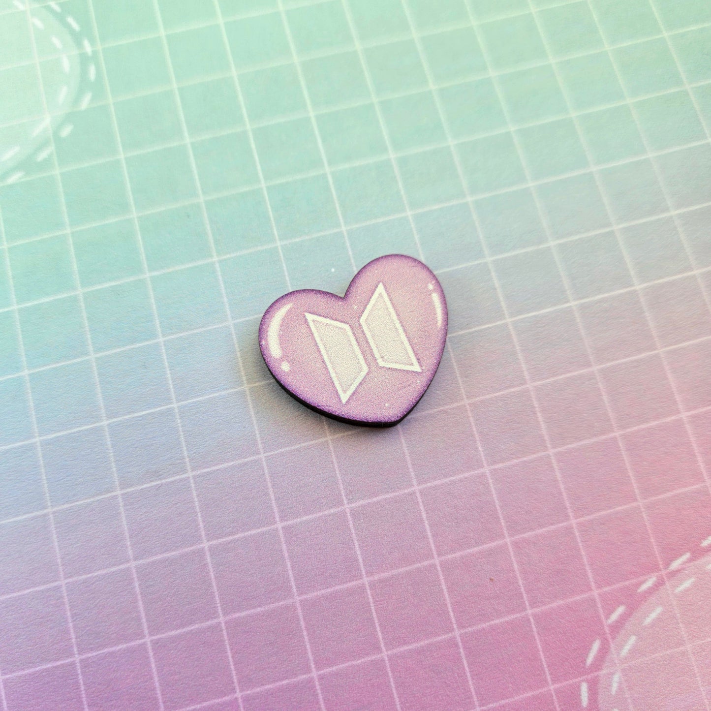 Eco Friendly Wooden 1 Inch Filler Pin or Necklace - Bora Heart