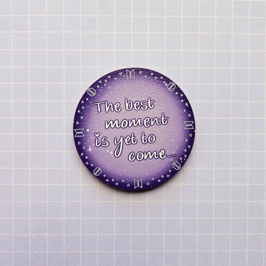 Eco Friendly Wooden 2 Inch Pin or Keyring - BTS OT7 Bangtan Yet To Come