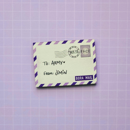 Eco Friendly Wooden 2 Inch Pin - Jimin Letter