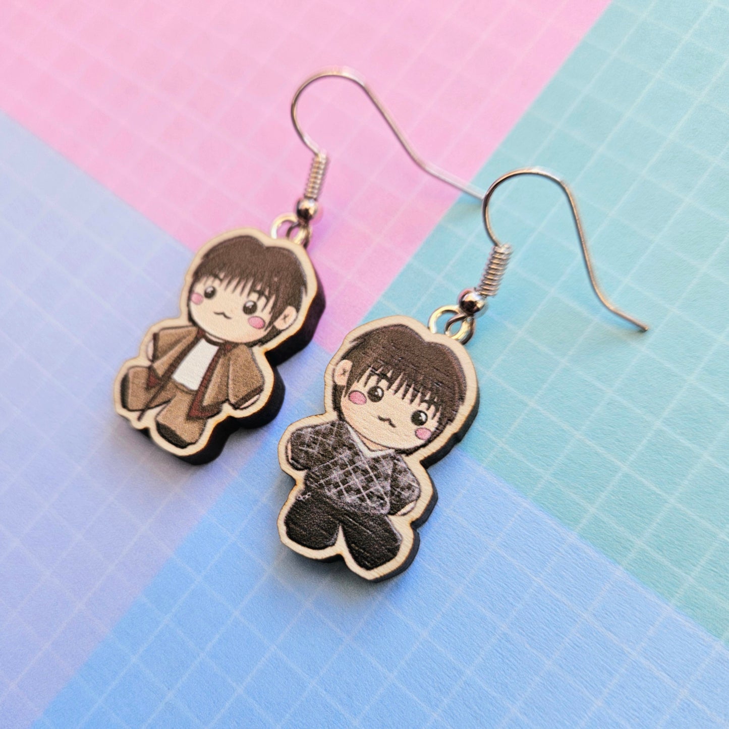 Eco Friendly 1 Inch Wooden Dangle Earrings - Happy Showcase Jin