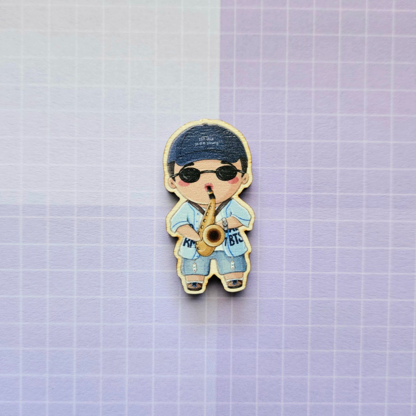 Eco Friendly Wooden 1.5 Inch Pin - Saxojoon