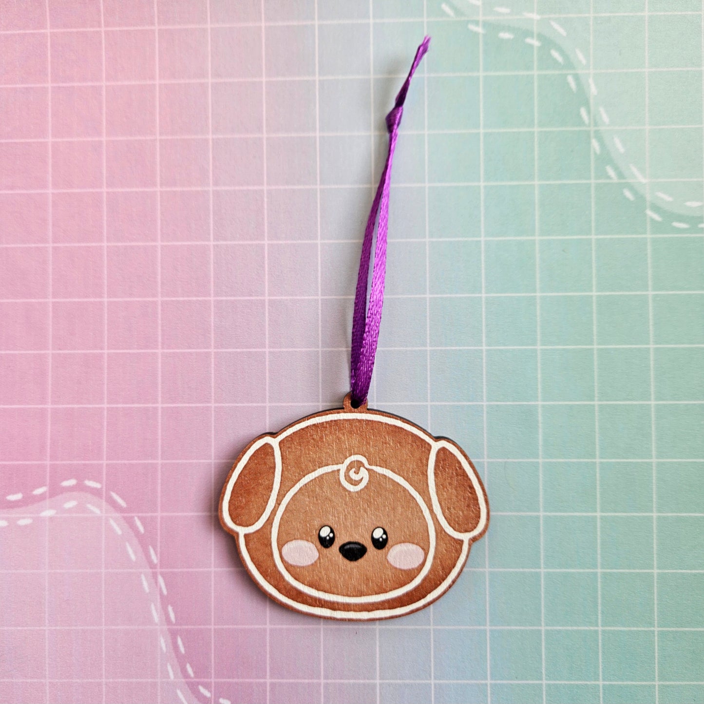 Eco Friendly Wooden 2.5 Inch Christmas Tree Decoration - BTS OT7 Gingerbread Cookies