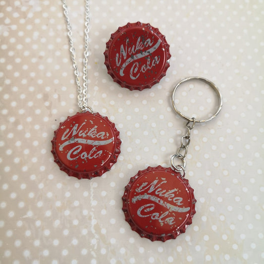 Nuka Cola Bottle Cap - Keyring, Necklace or Pin