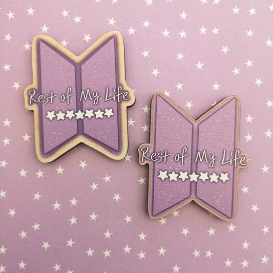 Eco Friendly Wooden 2 Inch Pin - BTS OT7 Busan Concert Logo