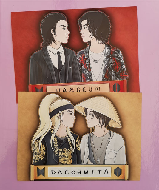 A5 Matte or Luster Heavyweight Paper Print - BTS Daechwita and Haegeum Agust D